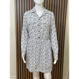 BCBGeneration Women's XS White Dress Polyester Shirt Mini Smocked Casual Outdoor